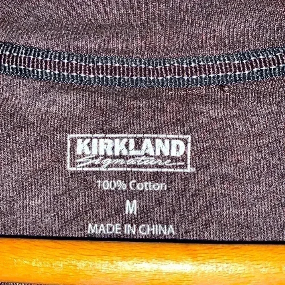 Kirkland Women’s Medium Brown Quarter Zip 100% Cotton Sweater